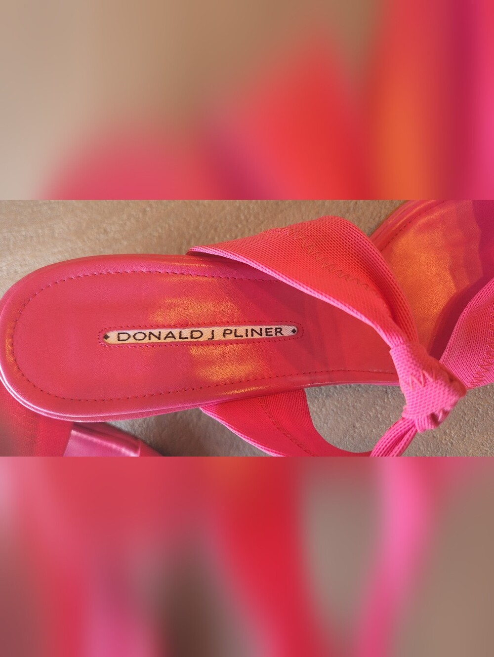 DONALD J. PLINER Heels Strappy Sandals Sz. 9.5 M Pink Designer Worn Once - Picture 7 of 8